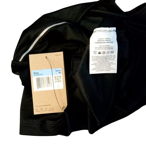 Nike Mens Crew neck design Short sleeves Dri-FIT Running T-Shirt Black Size M - Picture 4 of 6